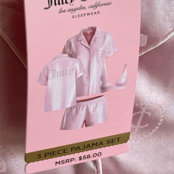Juicy Couture Light Pink Satin Pajama Set - Picture 4 of 4